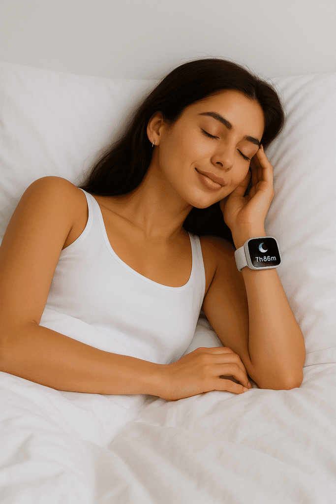 femme qui dort avec bracelet harmony