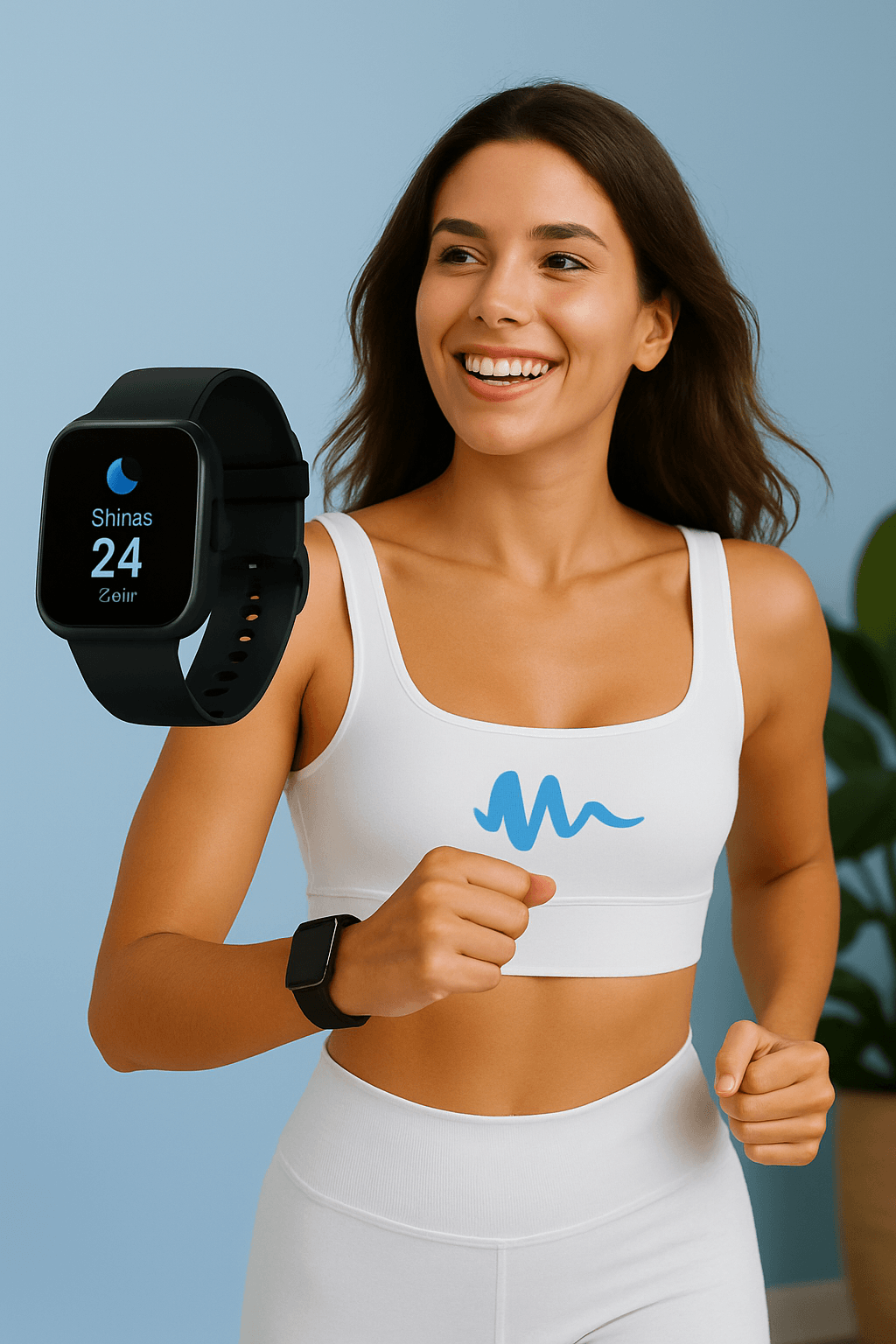 femme contente des resultat santé de sa montre