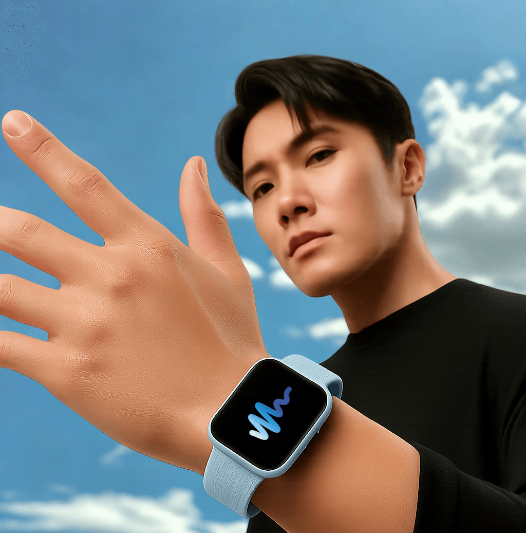 Homme asiatique avec bracelet harmony